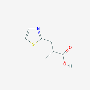molecular formula C7H9NO2S B13603763 2-Methyl-3-(thiazol-2-yl)propanoic acid 