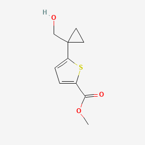 molecular formula C10H12O3S B13603780 Methyl 5-(1-(hydroxymethyl)cyclopropyl)thiophene-2-carboxylate 