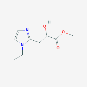 molecular formula C9H14N2O3 B13603840 Methyl 3-(1-ethyl-1h-imidazol-2-yl)-2-hydroxypropanoate 