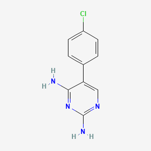 molecular formula C10H9ClN4 B1360385 5-(4-Chlorophenyl)pyrimidine-2,4-diamine CAS No. 17039-14-4