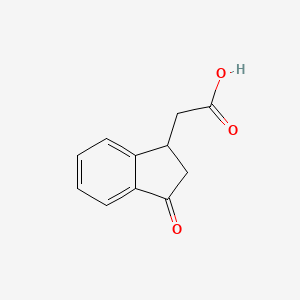 molecular formula C11H10O3 B1360392 2-(3-氧代-2,3-二氢-1H-茚-1-基)乙酸 CAS No. 25173-12-0