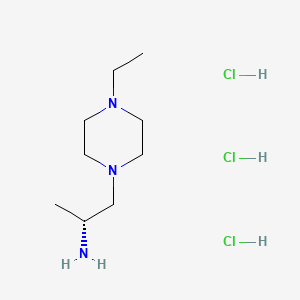 molecular formula C9H24Cl3N3 B13604001 (2R)-1-(4-ethylpiperazin-1-yl)propan-2-amine trihydrochloride 