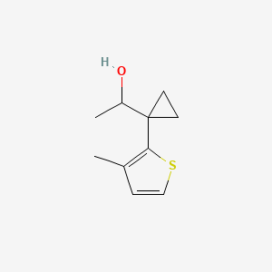 molecular formula C10H14OS B13604088 1-(1-(3-Methylthiophen-2-yl)cyclopropyl)ethan-1-ol 
