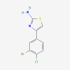 molecular formula C9H6BrClN2S B13604254 4-(3-Bromo-4-chlorophenyl)-1,3-thiazol-2-amine 