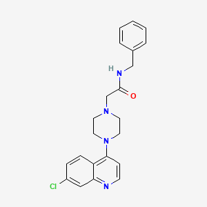 molecular formula C22H23ClN4O B13604374 N-benzyl-2-[4-(7-chloroquinolin-4-yl)piperazin-1-yl]acetamide 