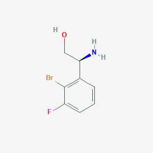 molecular formula C8H9BrFNO B13604419 (S)-2-Amino-2-(2-bromo-3-fluorophenyl)ethan-1-ol 