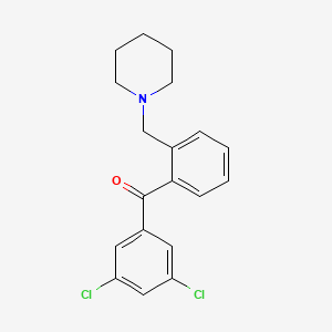 molecular formula C19H19Cl2NO B1360448 3,5-Dichloro-2'-piperidinomethyl benzophenone CAS No. 898773-73-4