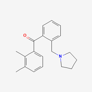 molecular formula C20H23NO B1360451 2,3-Dimethyl-2'-pyrrolidinomethyl benzophenone CAS No. 898774-57-7