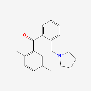 molecular formula C20H23NO B1360452 2,5-Dimethyl-2'-pyrrolidinomethyl benzophenone CAS No. 898774-61-3