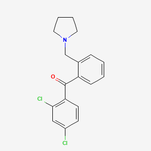 molecular formula C18H17Cl2NO B1360453 2,4-Dichloro-2'-pyrrolidinomethyl benzophenone CAS No. 898774-95-3