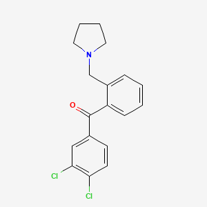 molecular formula C18H17Cl2NO B1360455 3,4-Dichloro-2'-pyrrolidinomethyl benzophenone CAS No. 898774-99-7