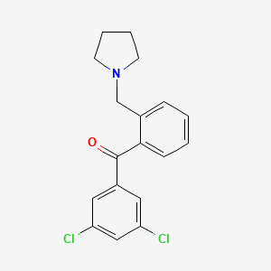 molecular formula C18H17Cl2NO B1360456 3,5-Dichloro-2'-pyrrolidinomethyl benzophenone CAS No. 898775-01-4
