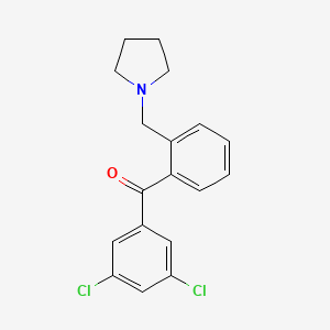 B1360456 3,5-Dichloro-2'-pyrrolidinomethyl benzophenone CAS No. 898775-01-4