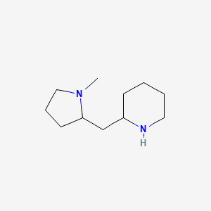 molecular formula C11H22N2 B13604561 2-((1-Methylpyrrolidin-2-yl)methyl)piperidine 