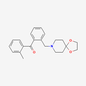molecular formula C22H25NO3 B1360457 2-[8-(1,4-Dioxa-8-azaspiro[4.5]decyl)methyl]-2'-methyl benzophenone CAS No. 898755-72-1