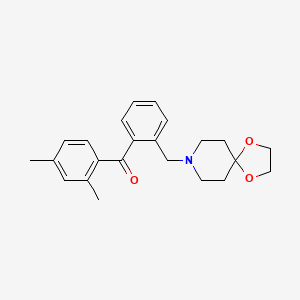 molecular formula C23H27NO3 B1360460 2,4-Dimethyl-2'-[8-(1,4-dioxa-8-azaspiro[4.5]decyl)methyl]benzophenone CAS No. 898756-09-7