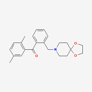 molecular formula C23H27NO3 B1360461 (2-(1,4-Dioxa-8-azaspiro[4.5]decan-8-ylmethyl)phenyl)(2,5-dimethylphenyl)methanone CAS No. 898756-10-0