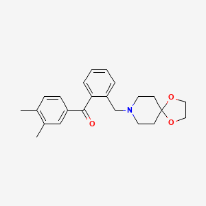 molecular formula C23H27NO3 B1360463 3',4'-Dimethyl-2-[8-(1,4-dioxa-8-azaspiro[4.5]decyl)methyl]benzophenone CAS No. 898756-14-4