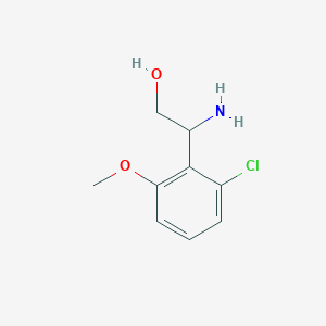molecular formula C9H12ClNO2 B13604632 2-Amino-2-(2-chloro-6-methoxyphenyl)ethan-1-ol 
