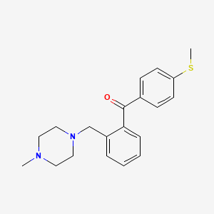 molecular formula C20H24N2OS B1360475 2-(4-Methylpiperazinomethyl)-4'-thiomethylbenzophenone CAS No. 898782-99-5