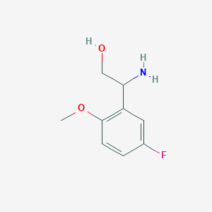 molecular formula C9H12FNO2 B13604770 2-Amino-2-(5-fluoro-2-methoxyphenyl)ethan-1-ol 
