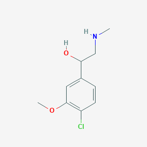 molecular formula C10H14ClNO2 B13604789 1-(4-Chloro-3-methoxyphenyl)-2-(methylamino)ethan-1-ol 