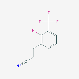 molecular formula C10H7F4N B13604796 3-(2-Fluoro-3-(trifluoromethyl)phenyl)propanenitrile 