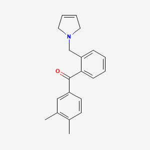 molecular formula C20H21NO B1360484 (2-((2,5-Dihydro-1H-pyrrol-1-yl)methyl)phenyl)(3,4-dimethylphenyl)methanone CAS No. 898763-32-1