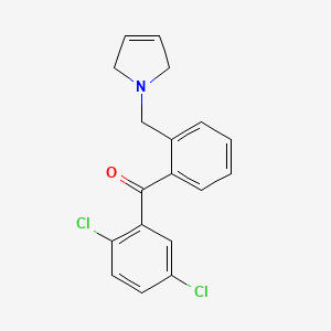 molecular formula C18H15Cl2NO B1360488 (2,5-Dichlorophenyl)(2-((2,5-dihydro-1H-pyrrol-1-yl)methyl)phenyl)methanone CAS No. 898763-74-1