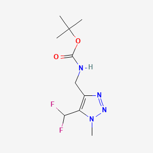 molecular formula C10H16F2N4O2 B13604899 tert-butylN-{[5-(difluoromethyl)-1-methyl-1H-1,2,3-triazol-4-yl]methyl}carbamate 