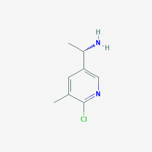 molecular formula C8H11ClN2 B13604956 (1S)-1-(6-chloro-5-methylpyridin-3-yl)ethan-1-amine 