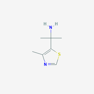 molecular formula C7H12N2S B13604969 2-(4-Methylthiazol-5-yl)propan-2-amine 