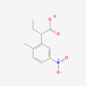 molecular formula C11H13NO4 B13604975 Ethyl 2-methyl-5-nitrophenylacetic acid 