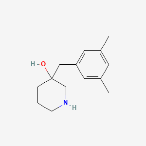 molecular formula C14H21NO B13605004 3-(3,5-Dimethylbenzyl)piperidin-3-ol 