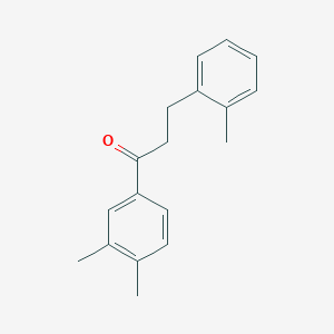 molecular formula C18H20O B1360504 3',4'-Dimethyl-3-(2-methylphenyl)propiophenone CAS No. 898789-58-7