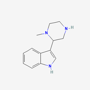 molecular formula C13H17N3 B13605125 3-(1-methylpiperazin-2-yl)-1H-indole 