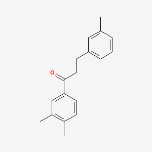 molecular formula C18H20O B1360516 3',4'-Dimethyl-3-(3-methylphenyl)propiophenone CAS No. 898790-81-3