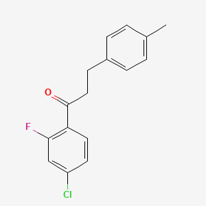 molecular formula C16H14ClFO B1360521 4'-Chloro-2'-fluoro-3-(4-methylphenyl)propiophenone CAS No. 898769-16-9