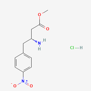 molecular formula C11H15ClN2O4 B13605212 methyl(3R)-3-amino-4-(4-nitrophenyl)butanoatehydrochloride 