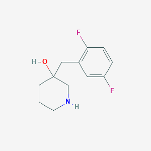 molecular formula C12H15F2NO B13605213 3-(2,5-Difluorobenzyl)piperidin-3-ol 