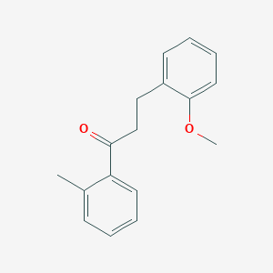 molecular formula C17H18O2 B1360526 3-(2-Methoxyphenyl)-2'-methylpropiophenone CAS No. 898769-59-0