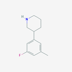 molecular formula C12H16FN B13605323 3-(3-Fluoro-5-methylphenyl)piperidine 