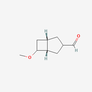 molecular formula C9H14O2 B13605342 rac-(1R,5R)-6-methoxybicyclo[3.2.0]heptane-3-carbaldehyde 