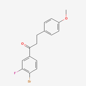 molecular formula C16H14BrFO2 B1360536 4'-Bromo-3'-fluoro-3-(4-methoxyphenyl)propiophenone CAS No. 898775-92-3