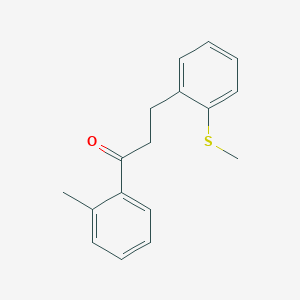molecular formula C17H18OS B1360537 2'-Methyl-3-(2-thiomethylphenyl)propiophenone CAS No. 898754-19-3