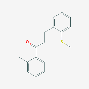 B1360537 2'-Methyl-3-(2-thiomethylphenyl)propiophenone CAS No. 898754-19-3