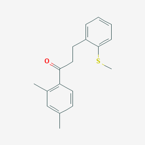 molecular formula C18H20OS B1360540 2',4'-Dimethyl-3-(2-thiomethylphenyl)propiophenone CAS No. 898754-75-1