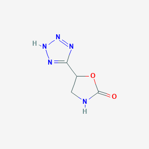molecular formula C4H5N5O2 B13605420 2-Oxazolidinone, 5-(1H-tetrazol-5-yl)- 