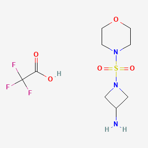 molecular formula C9H16F3N3O5S B13605431 1-(Morpholine-4-sulfonyl)azetidin-3-amine,trifluoroaceticacid 