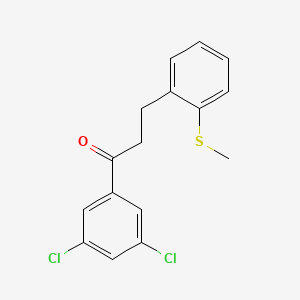 B1360547 3',5'-Dichloro-3-(2-thiomethylphenyl)propiophenone CAS No. 898780-55-7